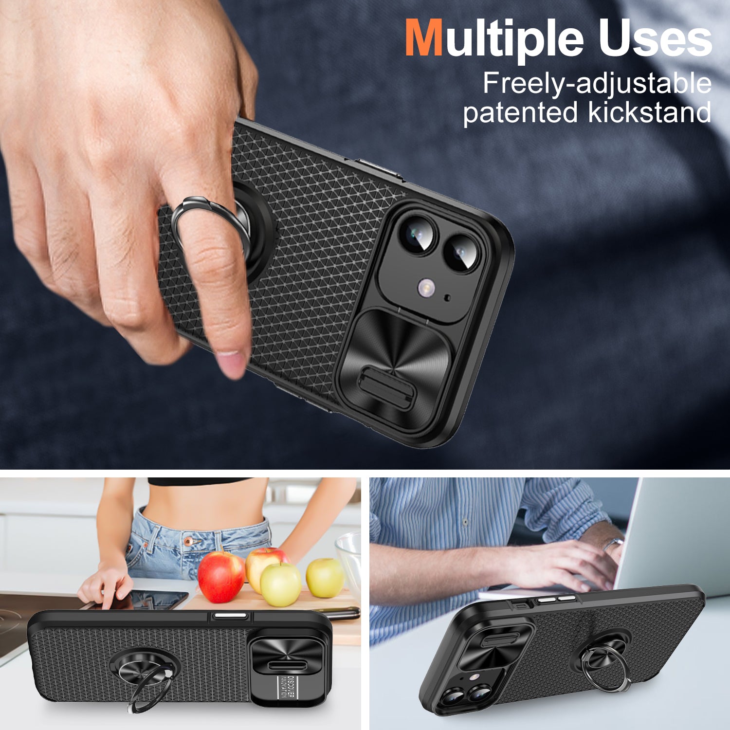 Kryt na telefon Ring Kickstand pro iPhone 11 CD Vein Slide Ochrana objektivu fotoaparátu PC TPU kryt telefonu Kryt na telefon Ring Kickstand pro iPhone 11 CD Vein Slide Ochrana objektivu fotoaparátu PC TPU kryt telefonu